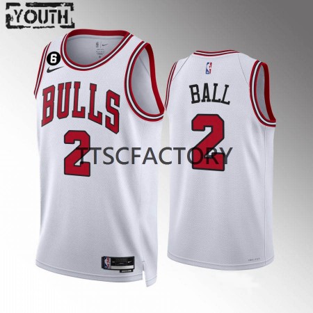 Kinder NBA Chicago Bulls Trikot ZLonzo Ball 2 Nike 2022-23 Association Edition Weiß Swingman